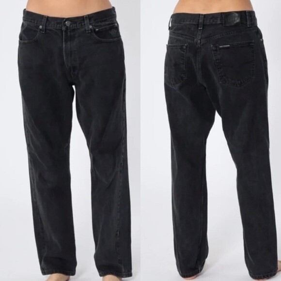 Vintage 90s Harley-Davidson Black Straight Jeans - Picture 2 of 13